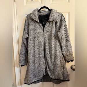 Calvin Klein Women's Heathered Gray & black sweater Jacket XL not faded